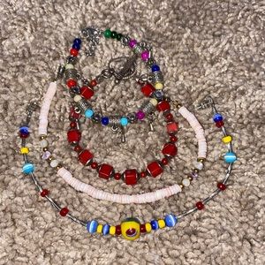 4 Rustic beach themed bracelets/ anklets